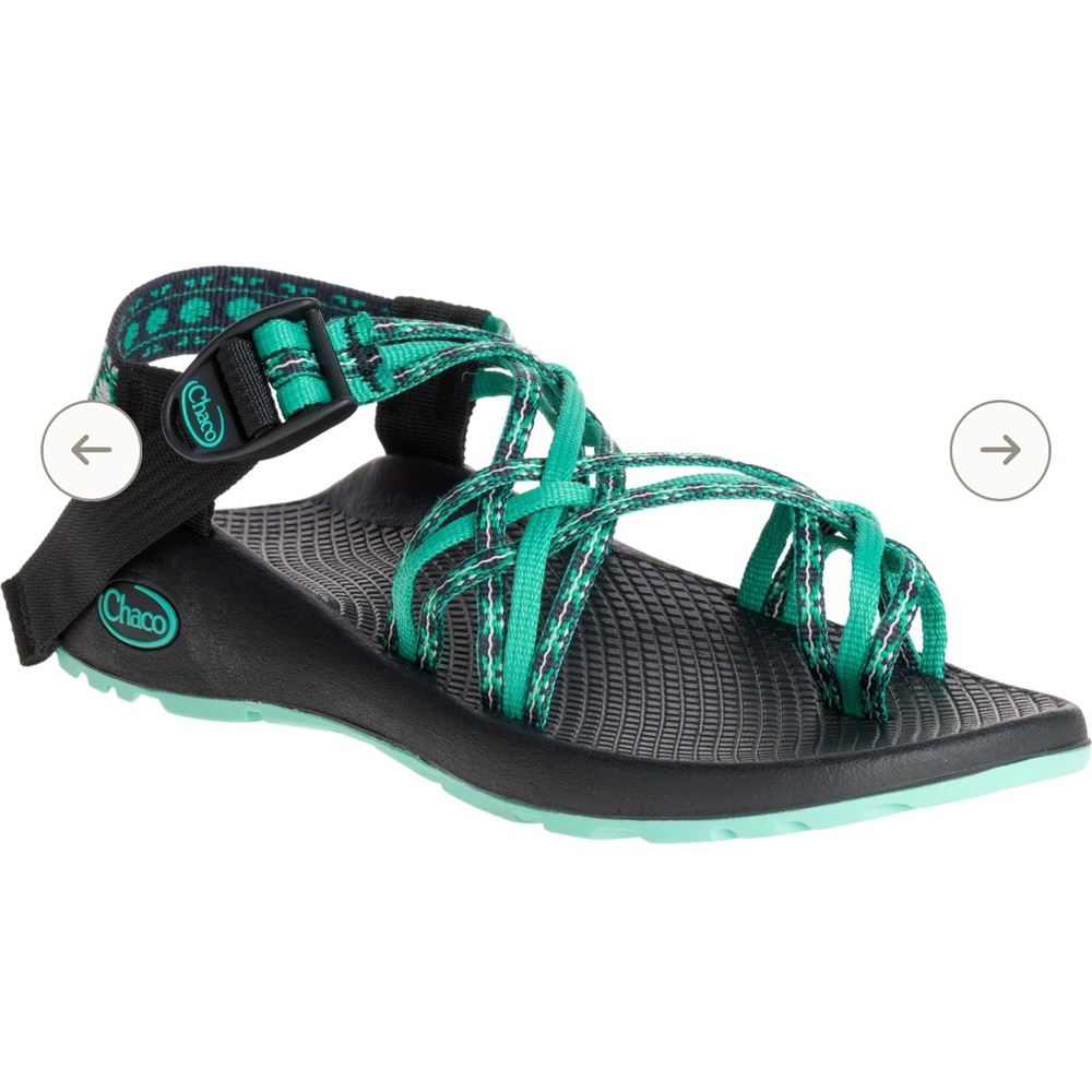 Chaco Aqua and Black Outdoor Sandals